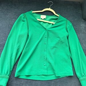 Sezane green blouse